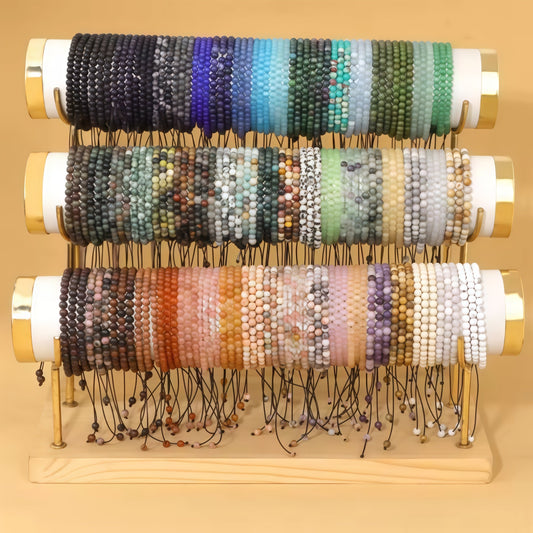Beads Bracelet Adjustable Rope String Braided Bracelets 4mm 6mm 8mm