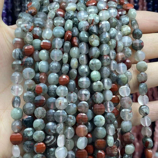Faceted Cion Beads 6x6mm Quartz/Jasper/Agate/Crystal