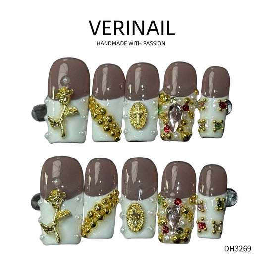 Press On Nails Color Golden DL03
