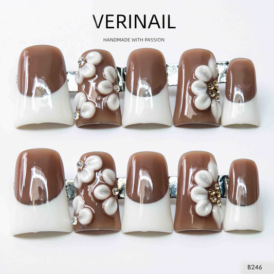 Press On Nails Color Brown DL02