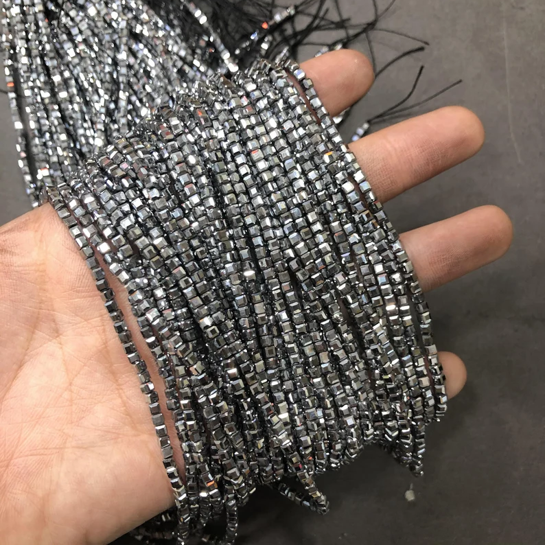 2.5mm Cube Shape Hematite Beads