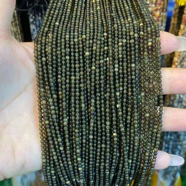 Gold Obsidian Tiny Smooth Round Beads 2mm 3mm 4mm