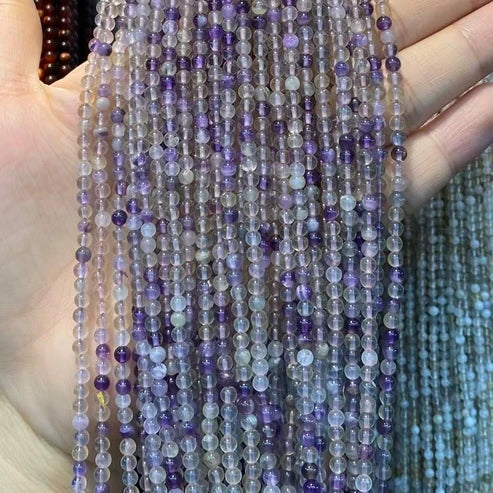 Purple Fluorite Tiny Smooth Round Beads 2mm 3mm 4mm