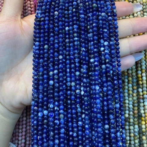 Sodalite Tiny Smooth Round Beads 2mm 3mm 4mm
