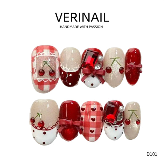 Press On Nails Color Red RD06