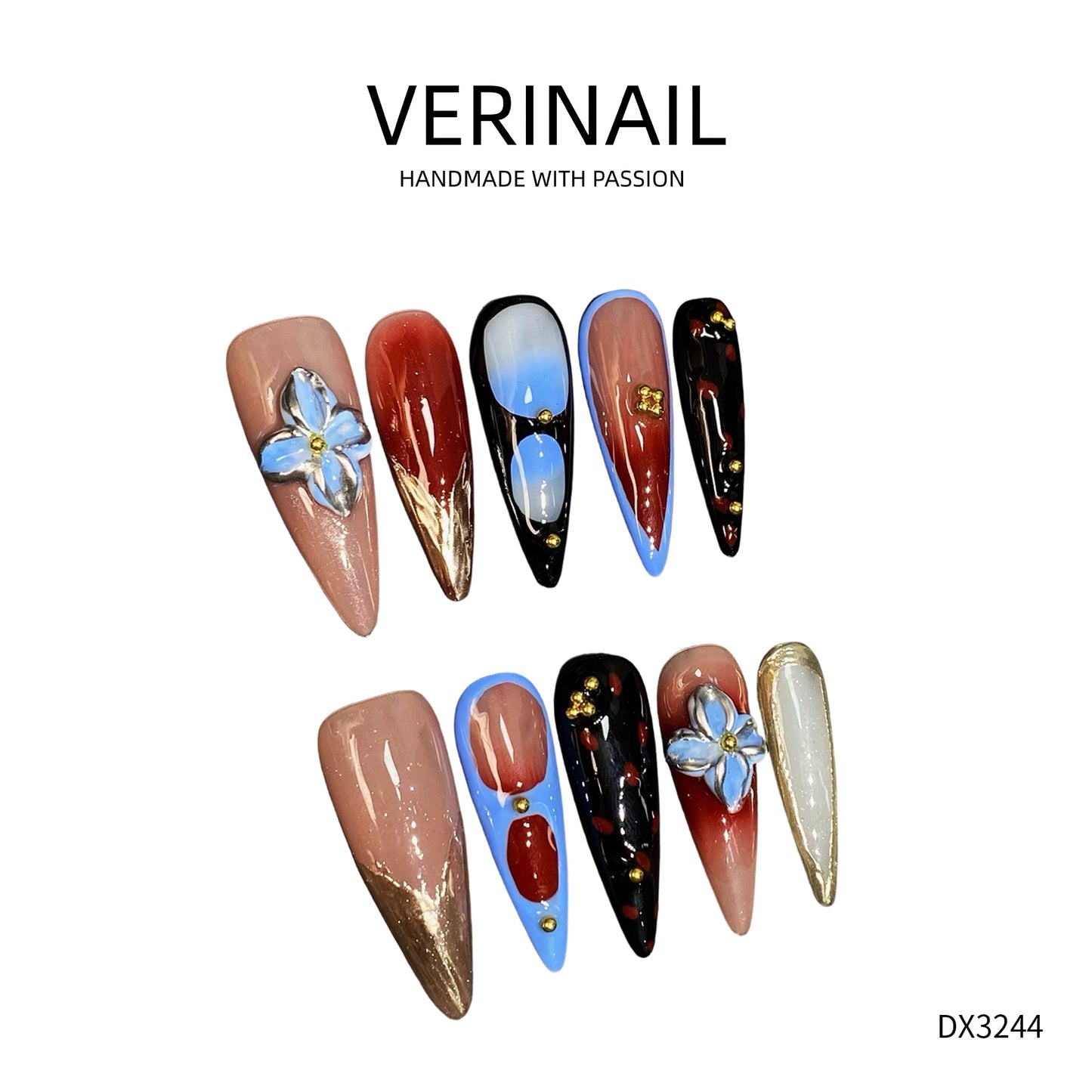 Press On Nails Almond-Long-AL01