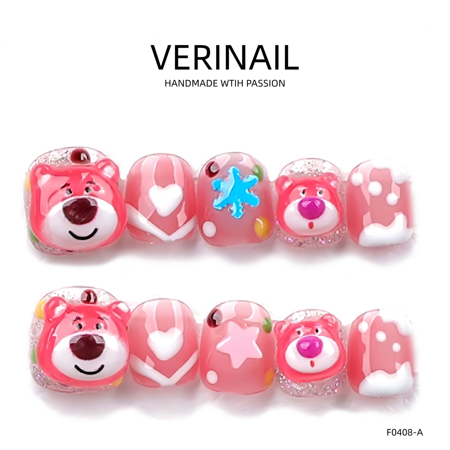Press On Nails Color Red RD02