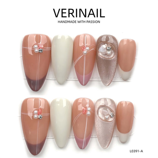 Press On Nails Almond-Medium-AM08