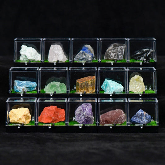 Micro Mineral Box Raw Crystal Gemstone Collection Box