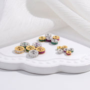 1PCS Brass Zircon Wheel Spacer Beads