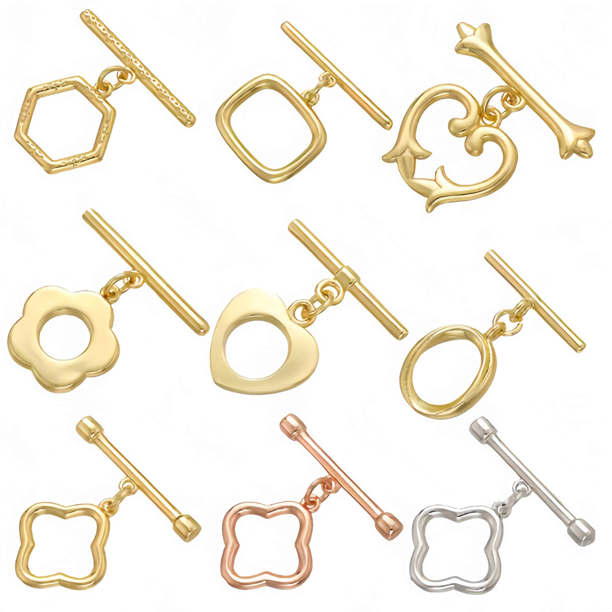 1PCS Oval/heart Brass Cubic Zirconia Clasps Hooks