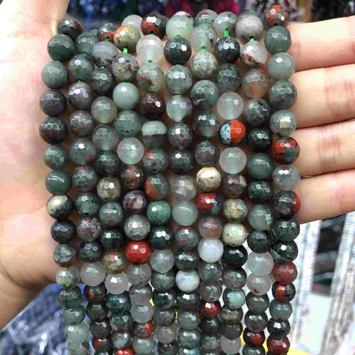 Round Faceted Beads Crystal/Quartz/Jasper/Agate 6mm 8mm 10mm