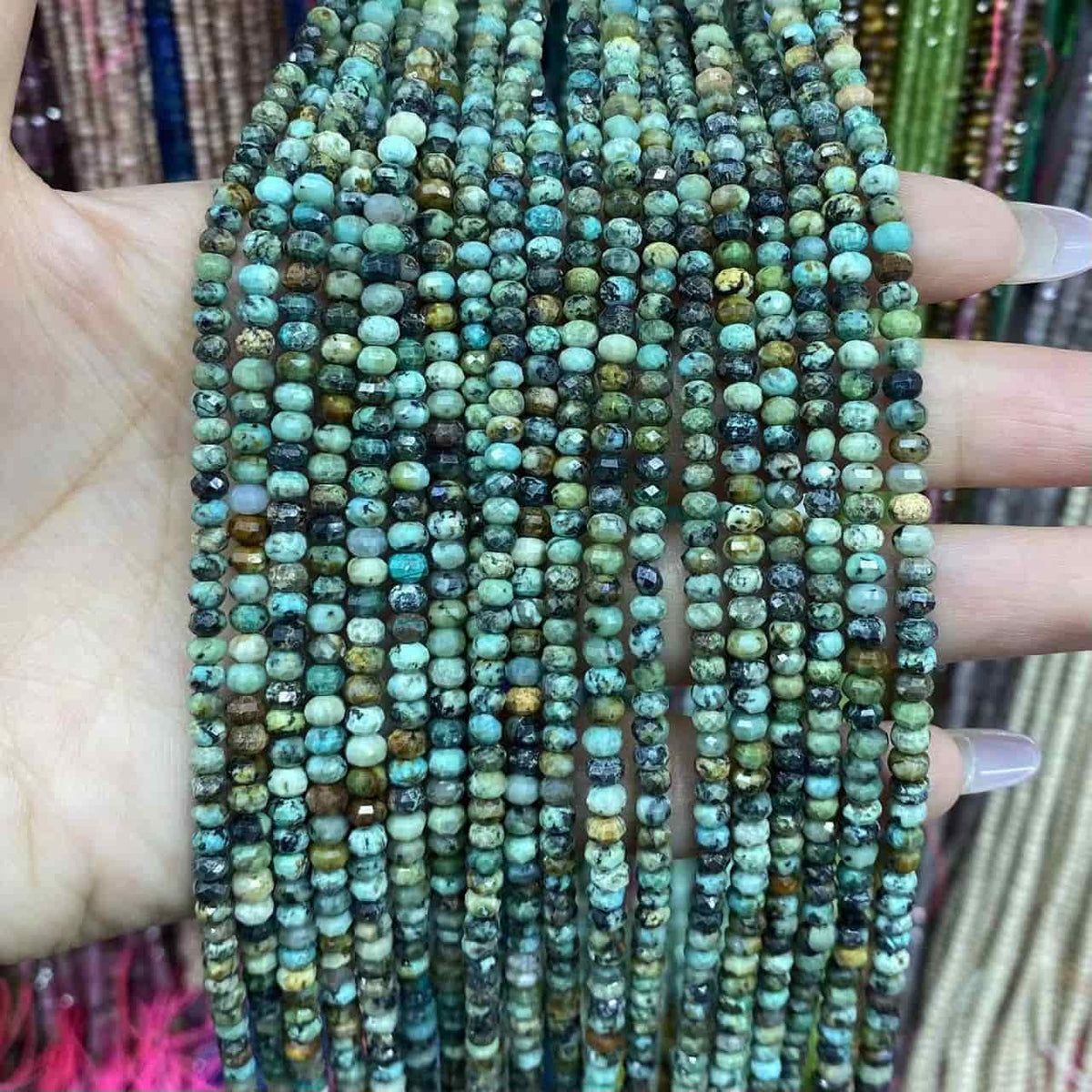 Faceted Rondelle Beads 2x3mm 3x4mm Gemstone/Quartz/Jasper/Agate