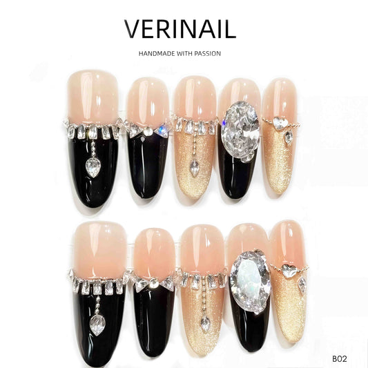Press On Nails Color Black DL05