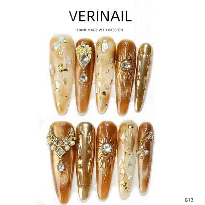 Press On Nails Color Golden DL01