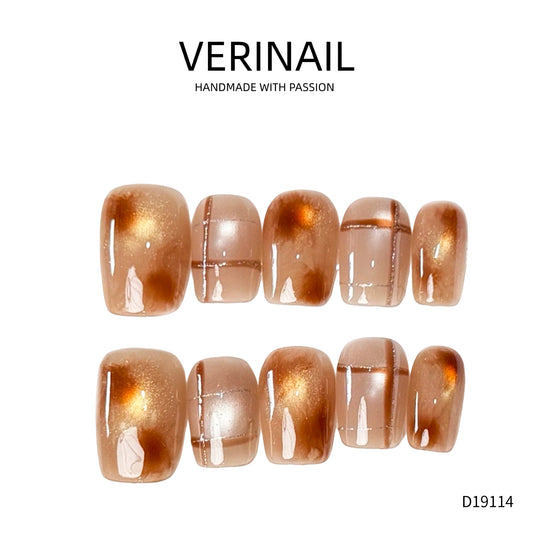 Press On Nails Color Golden DL03