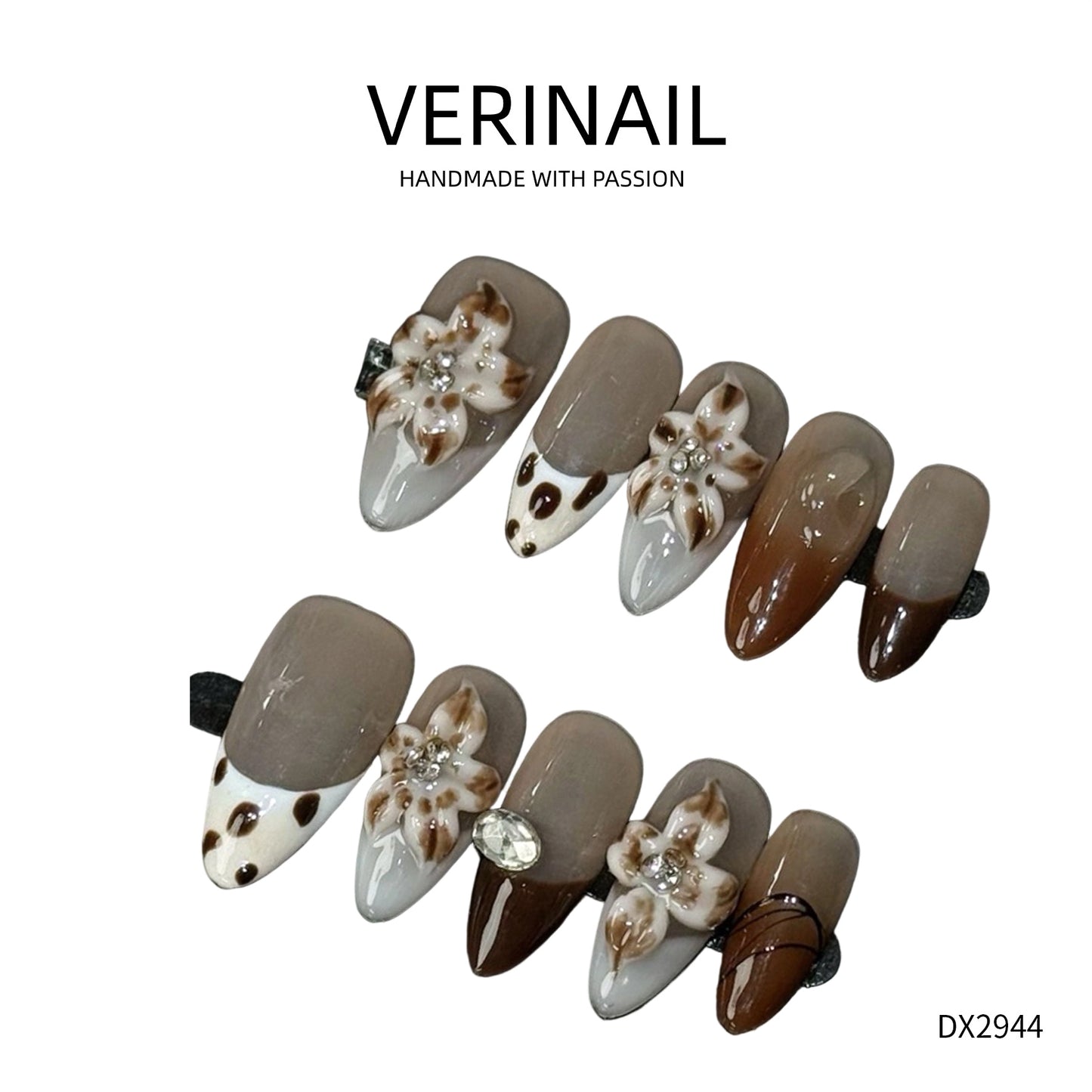 Press On Nails Color Brown DL03