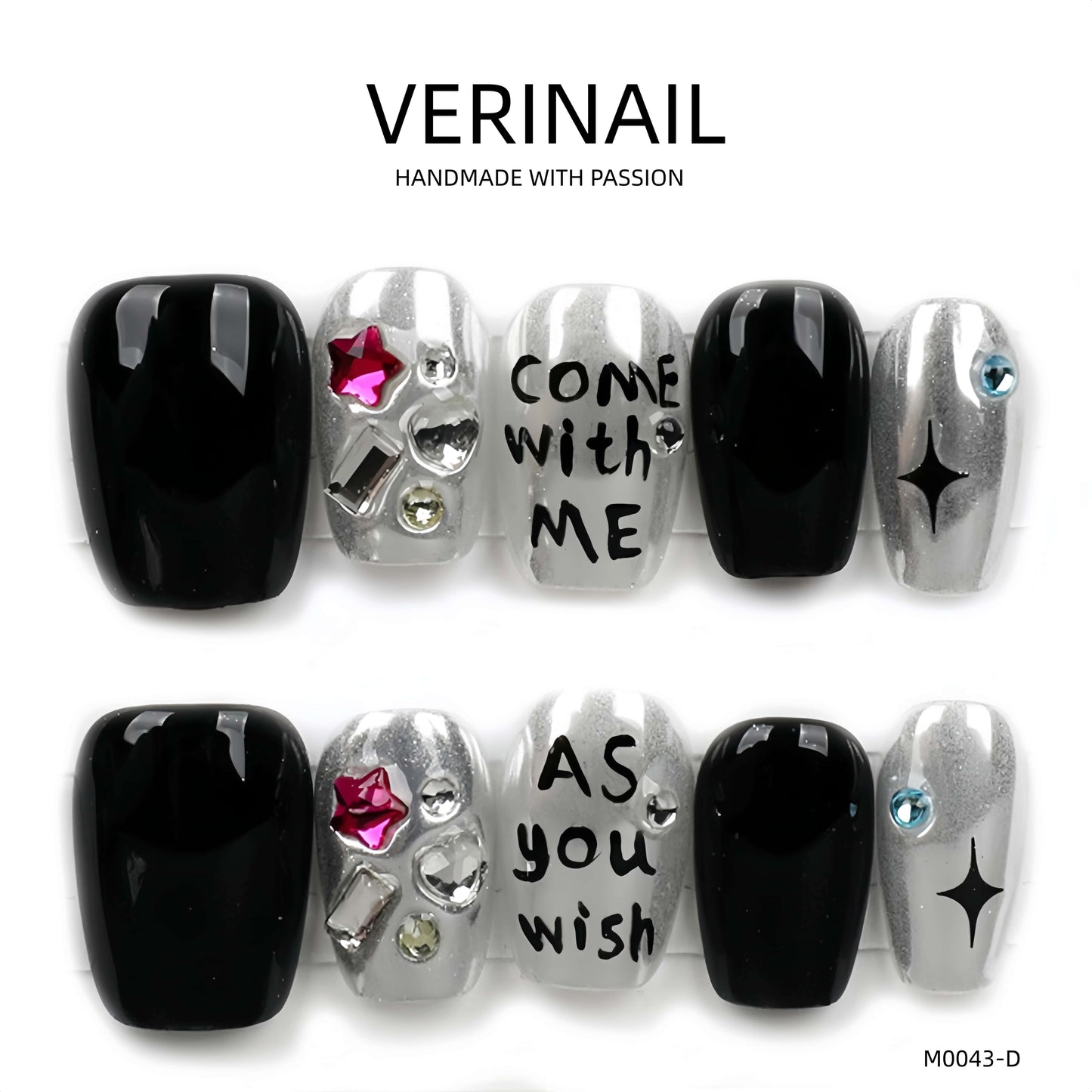 Press On Nails Color Black DL04