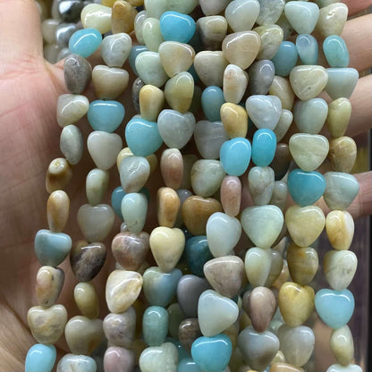 Smooth Heart Shape Beads 10mm/15mm Quartz/Jasper/Agate/Crystal