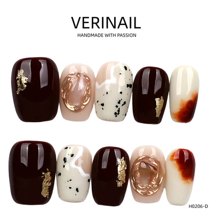 Press On Nails Color Golden DL04