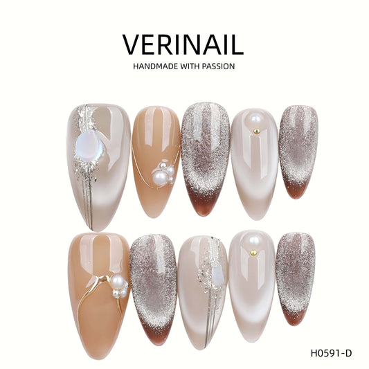 Press On Nails Color Brown DL05