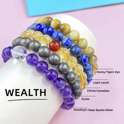 Natural Healing Crystal Bracelet Set