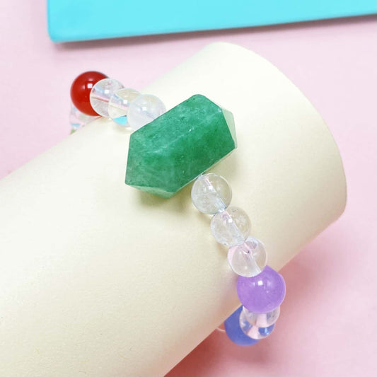 Green Strawberry Seven Chakra Crystal Bracelet