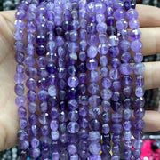 Coin Shape Amethyst Beads