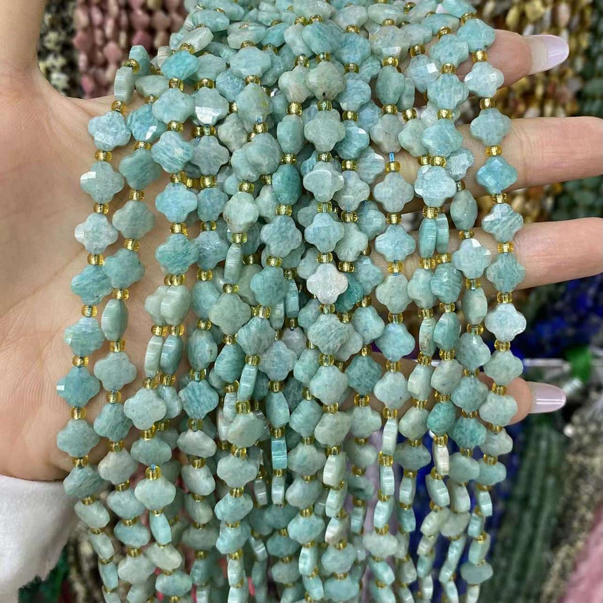 Leaf Clover Beads 8mm Quartz/Jasper/Agate/Crystal