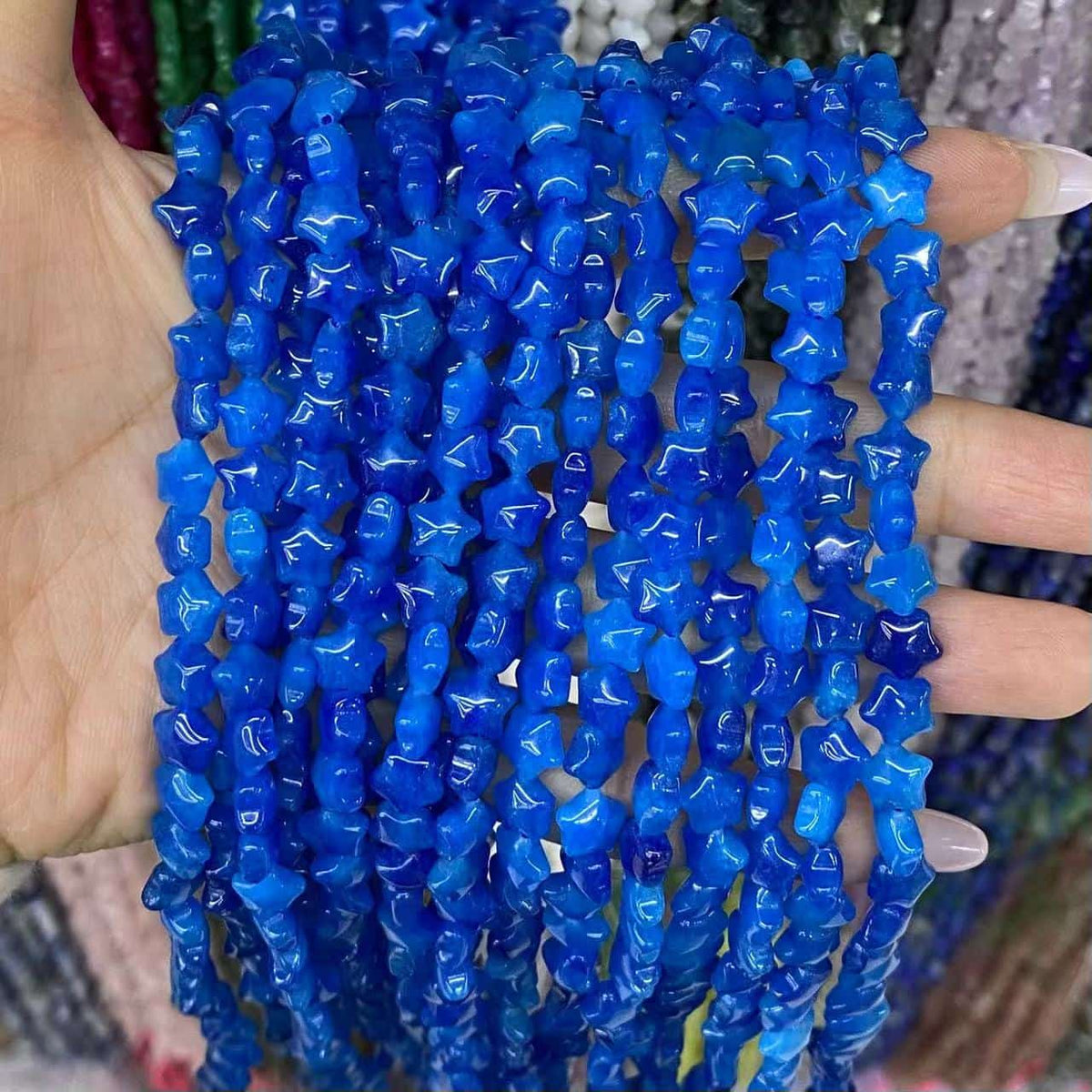 Smooth Star Beads 8mm Quartz/Jasper/Agate/Crystal