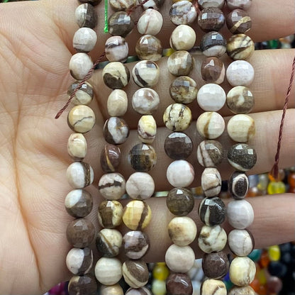 Faceted Cion Beads 6x6mm Quartz/Jasper/Agate/Crystal