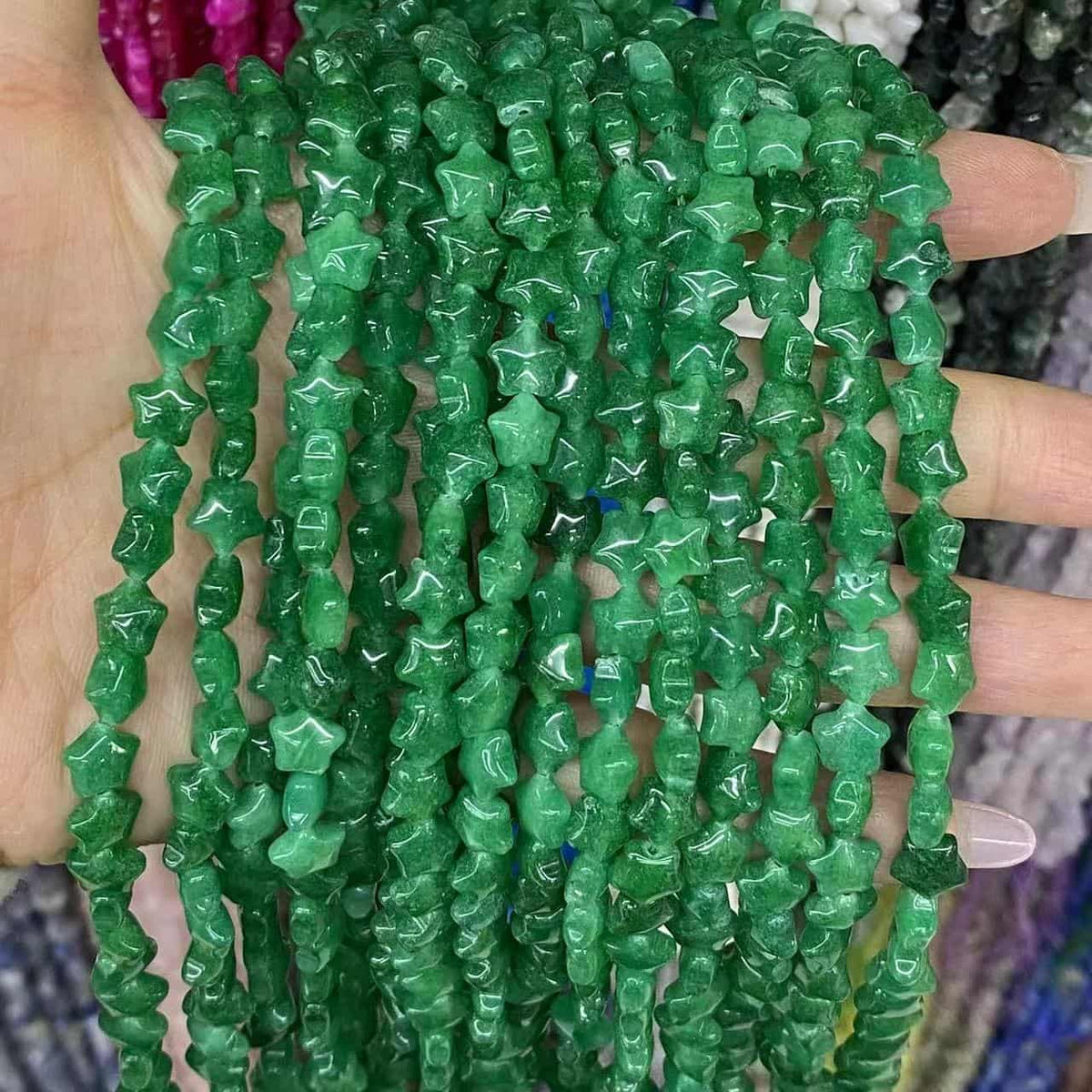 Smooth Star Beads 8mm Quartz/Jasper/Agate/Crystal