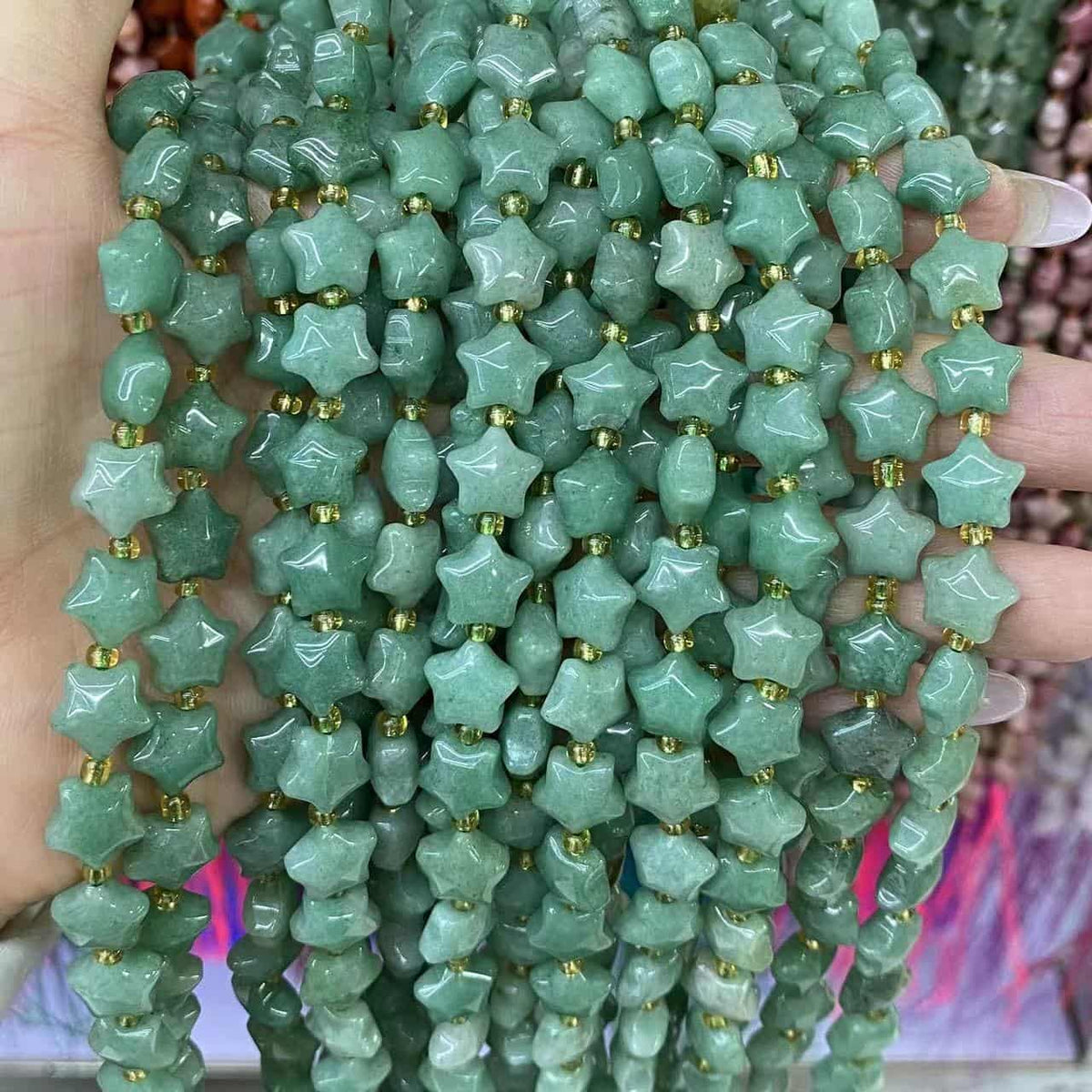 Round Smooth Star Beads 10mm Quartz/Jasper/Agate/Crystal