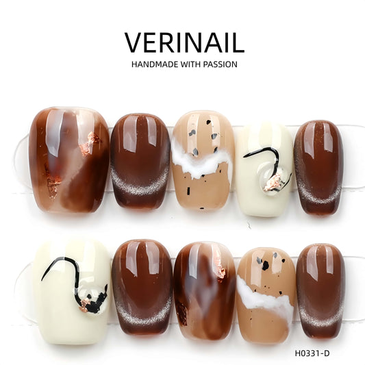 Press On Nails Color Brown DL01