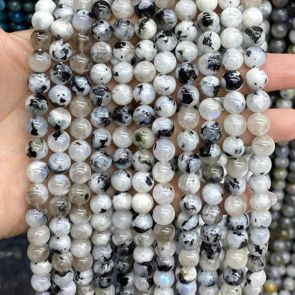 High-Quality Gemstone & Crystal Round Smooth Beads 4mm 6mm 8mm 10mm