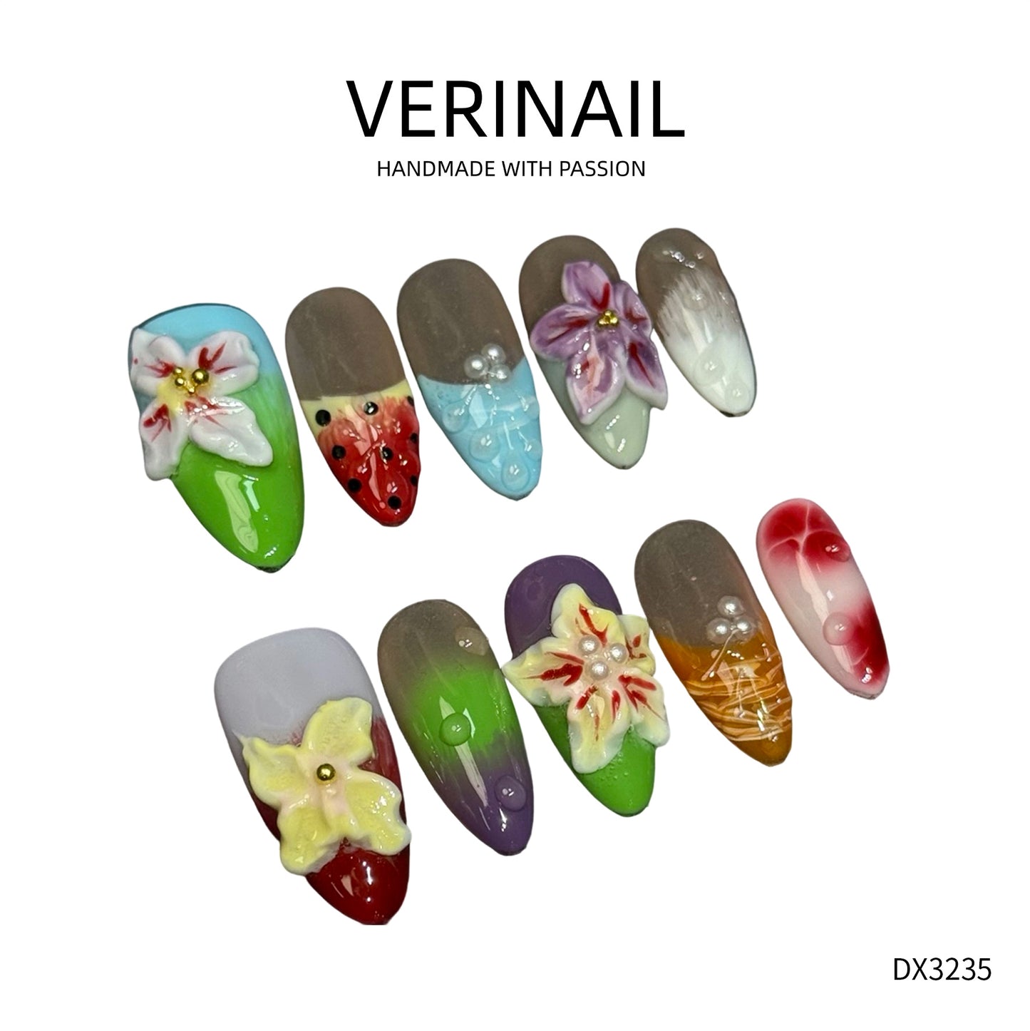 Press On Nails Color Brown DL03