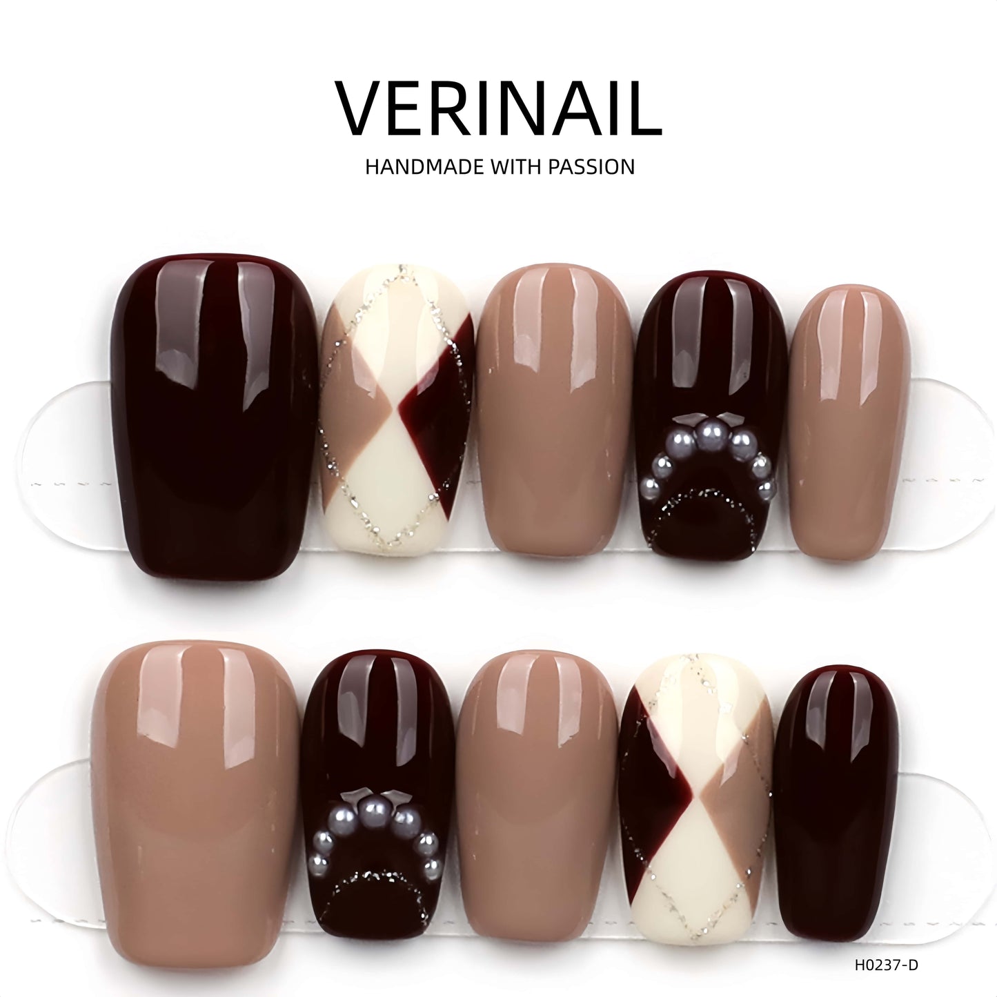 Press On Nails Color Brown DL04