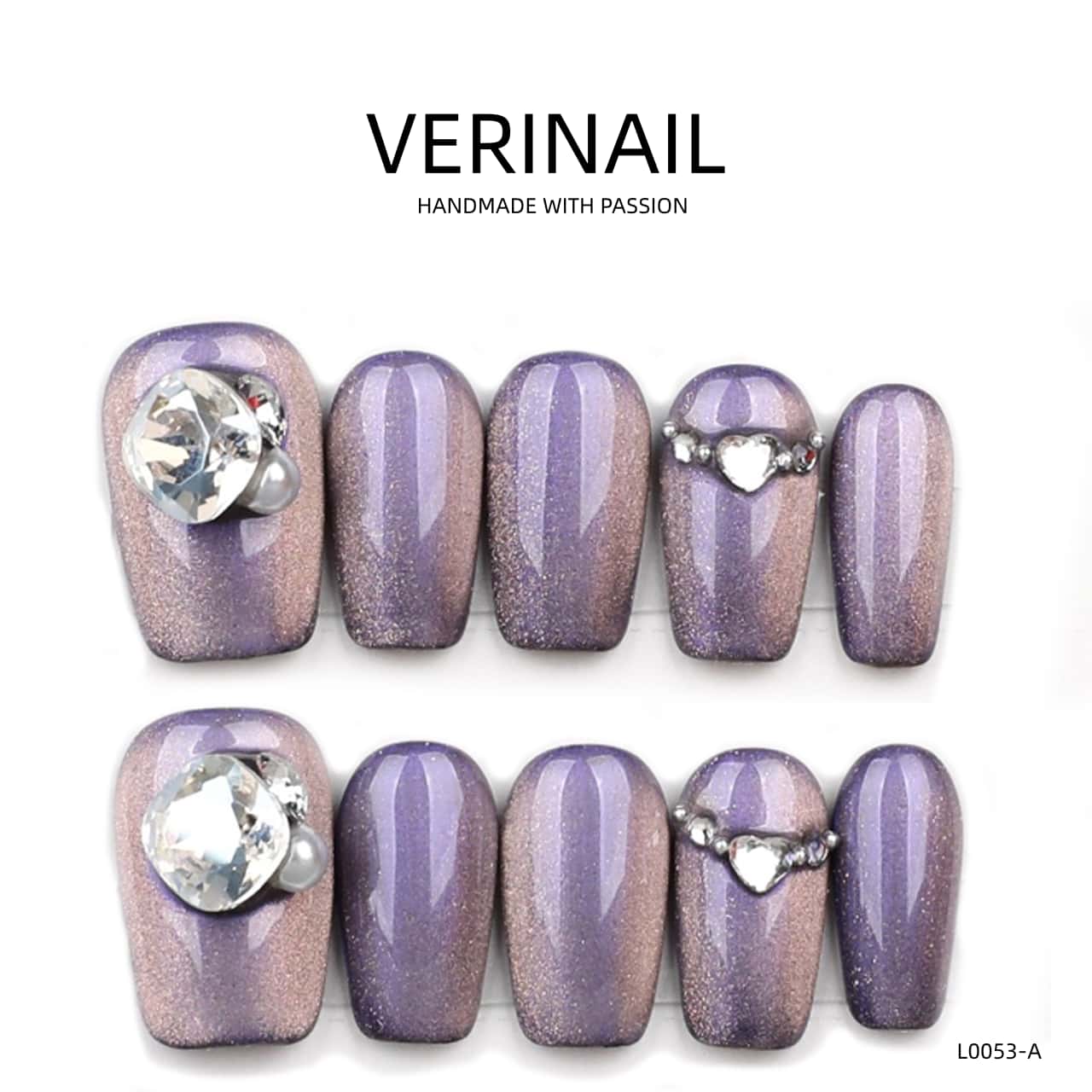 Press On Nails Color Purple CP02