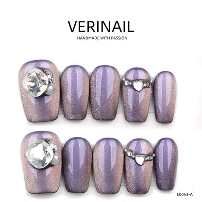 Press On Nails Color Purple CP02