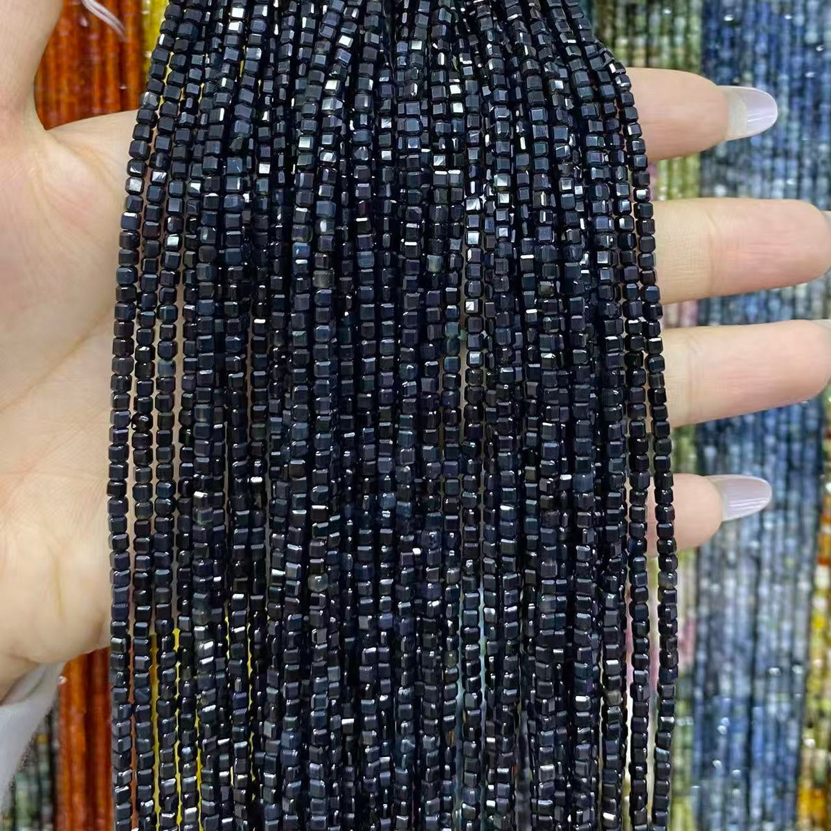 Tiny Square Faceted Beads 2-3mm Gemstone/Quartz/Jasper/Agate