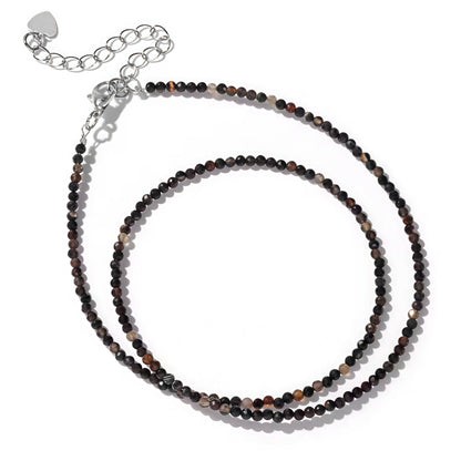 2mm Shining Beads Stone Necklace Choker Jewelry