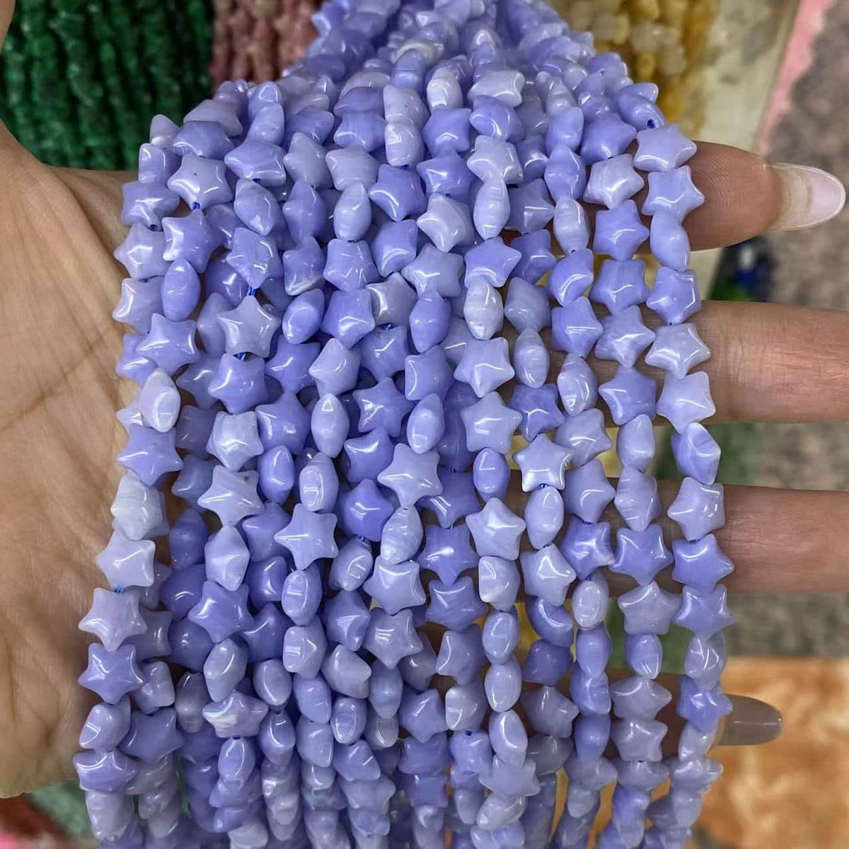 Smooth Star Beads 8mm Quartz/Jasper/Agate/Crystal