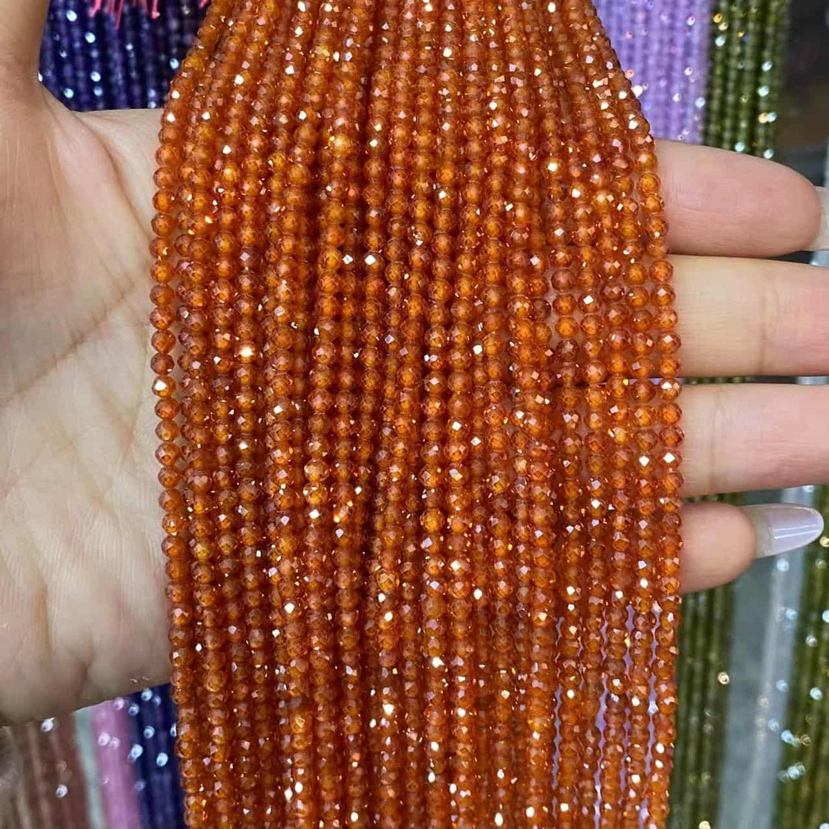 Cubic Zirconia Beads CZ Round Faceted Beads 2mm 3mm 4mm
