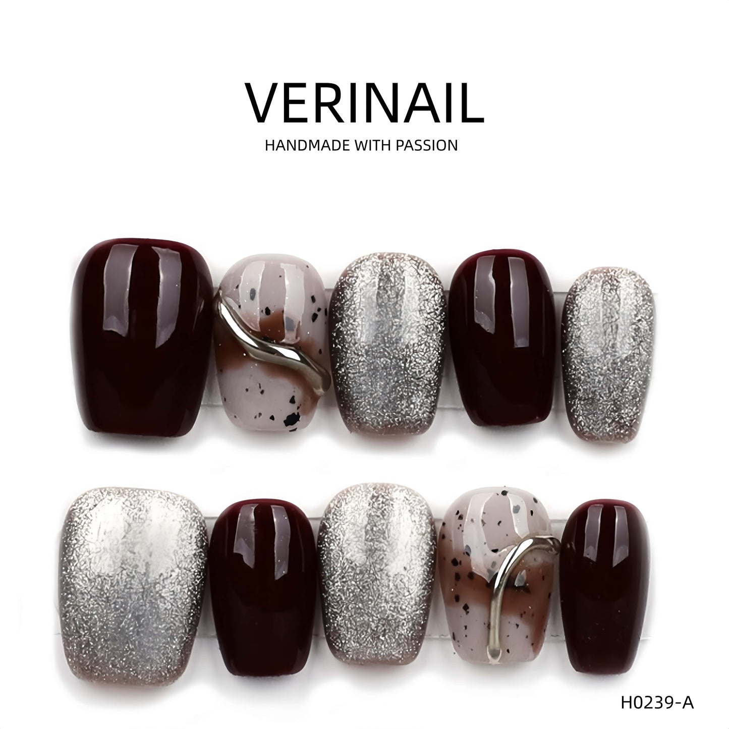 Press On Nails Color Brown DL04