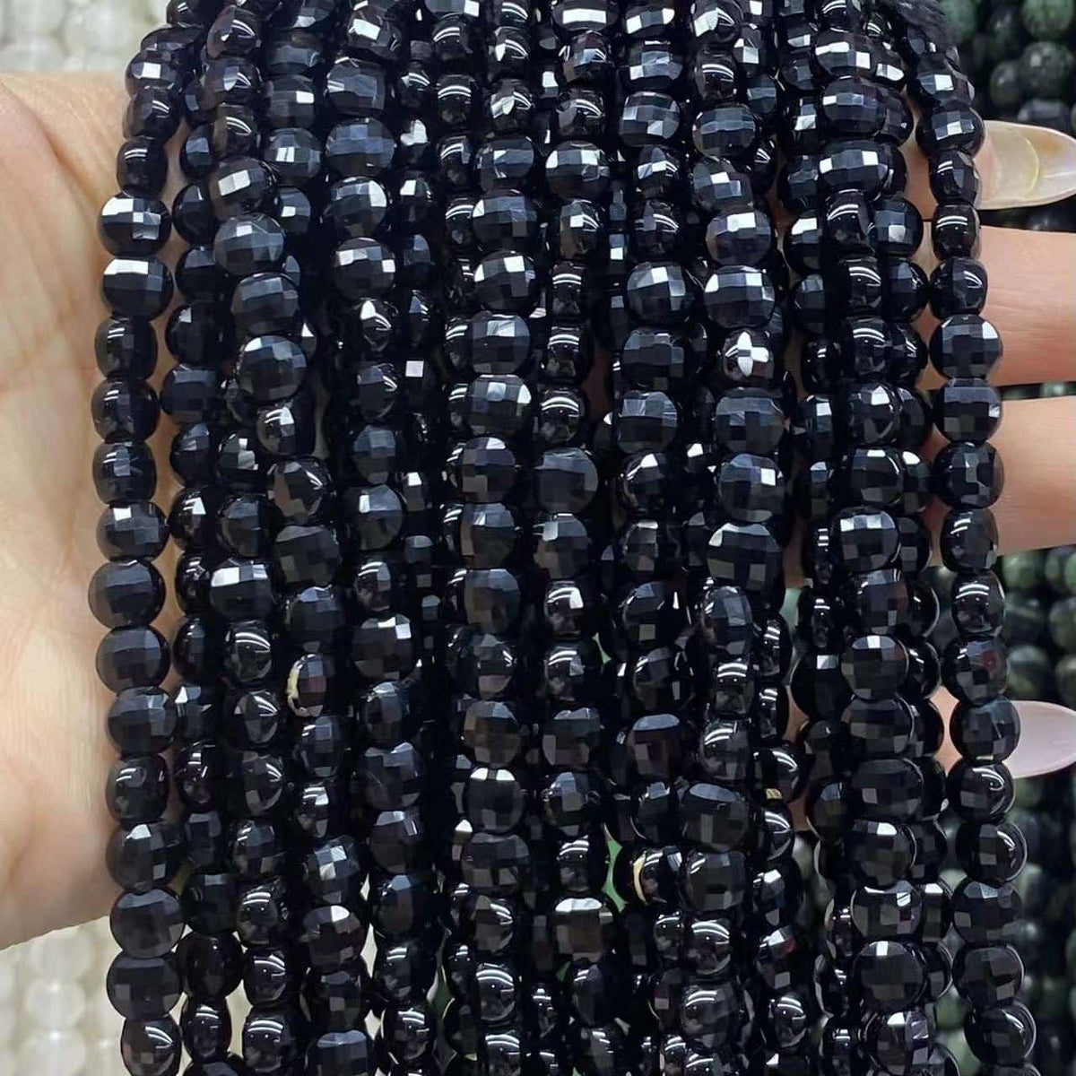 Faceted Cion Beads 6x6mm Quartz/Jasper/Agate/Crystal