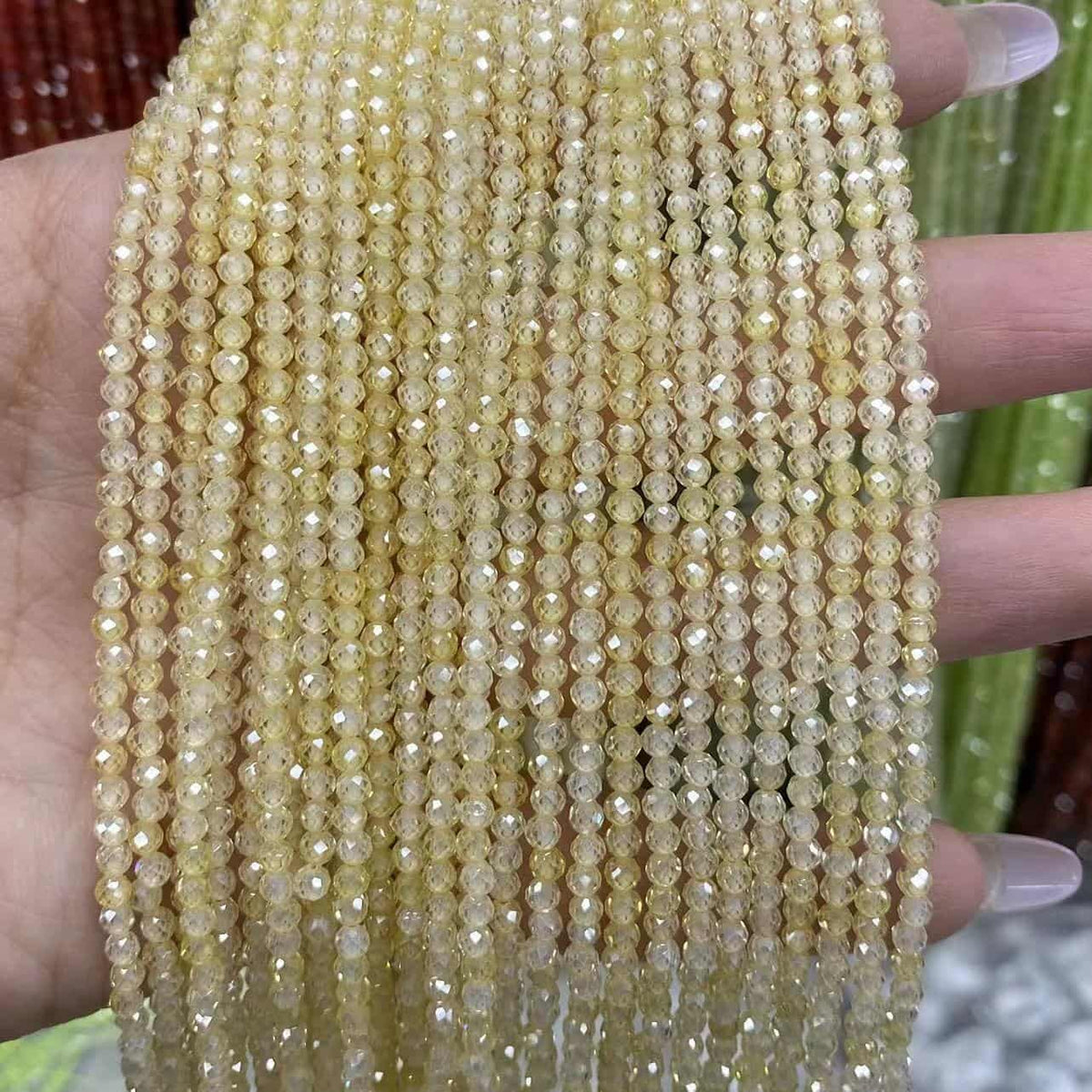 Cubic Zirconia Beads CZ Round Faceted Beads 2mm 3mm 4mm