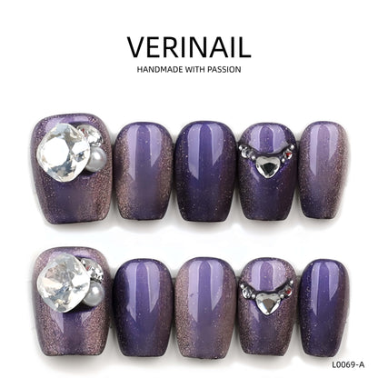 Press On Nails Color Purple CP02