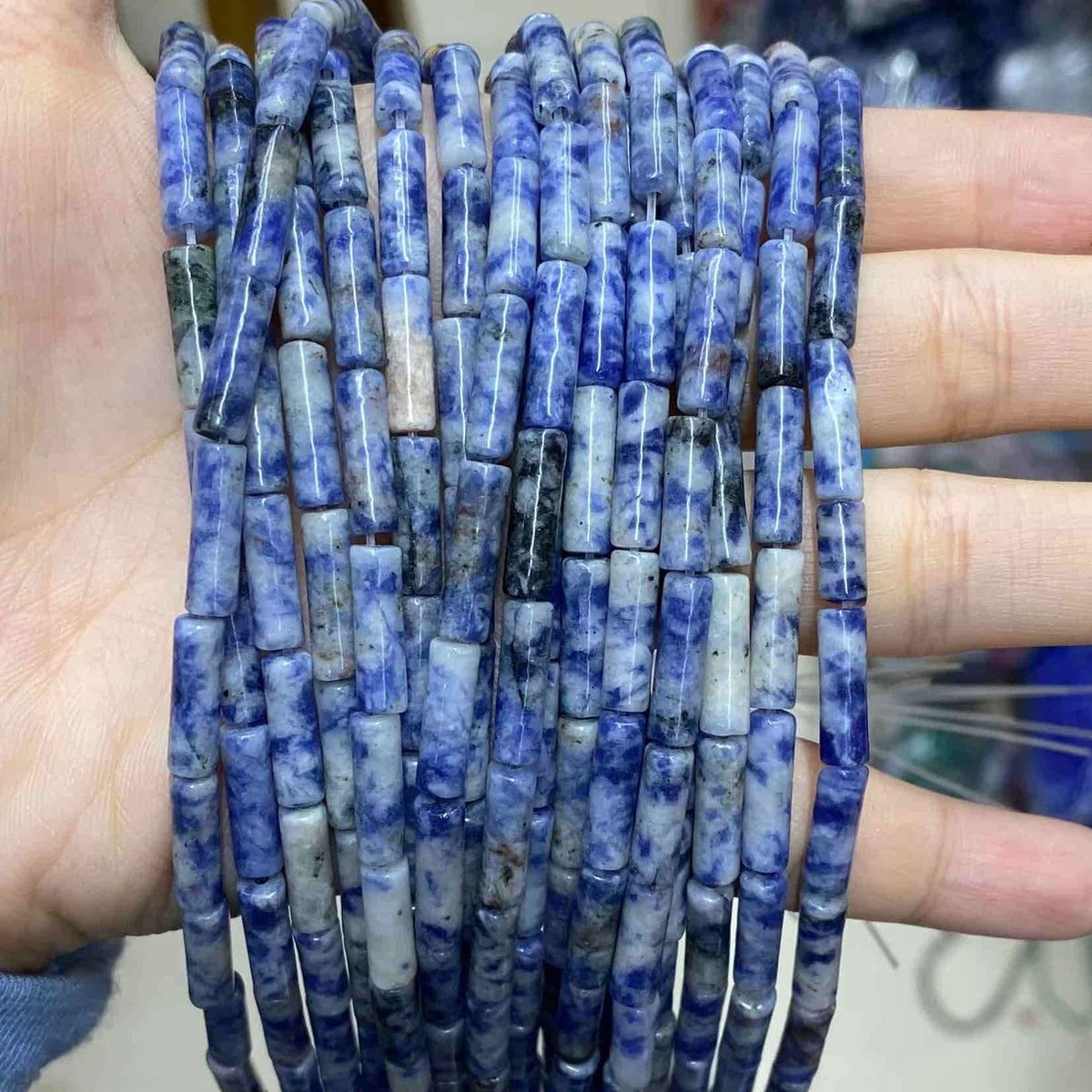 Cylindrical Tube Beads 4x13mm Quartz/Jasper/Agate/Crystal
