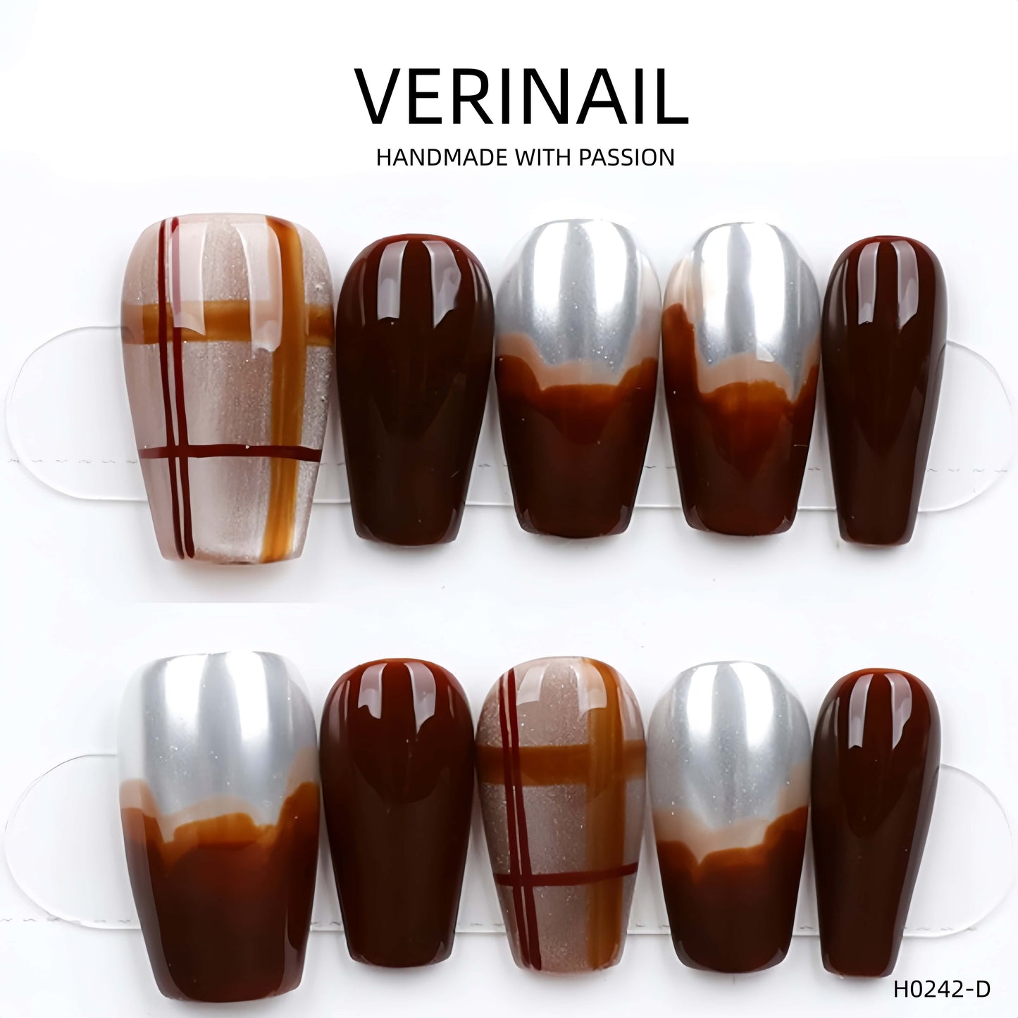 Press On Nails Color Brown DL04
