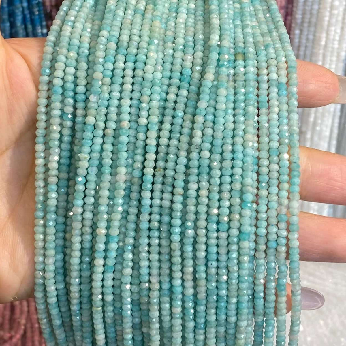 Faceted Rondelle Beads 2x3mm 3x4mm Gemstone/Quartz/Jasper/Agate
